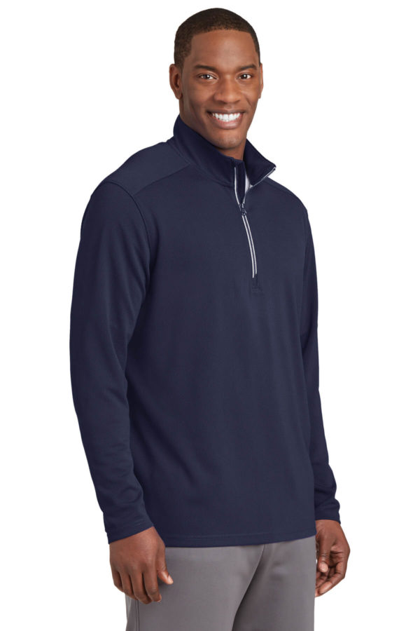 Navy Men’s Sport-Wick® Textured 1/4-Zip Pullover – Professional Women ...